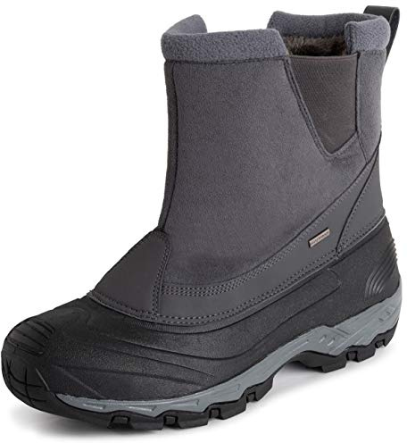 Polar Hommes Imperméable Semelle Bande De Roulement Profonde Fausse Fourrure Doublée l'hiver Bottes De Neige - Gris Pull - UK11/EU45 - YC0685