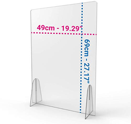 Trennwand trasparant | Siebparasputi 5 mm | Ideal für Büros - Geschäfte - Rezeption 48x69 cm