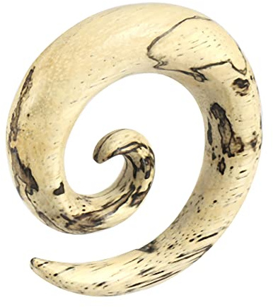 AZARIO LONDON Spirale aus natürlichem organischem Tamarindenholz, Spirale Plug/Ohrdehner/Holzlehre Plug/Aufhängerkegel/Dehnstäbe – Verkauf pro Stück, Holz