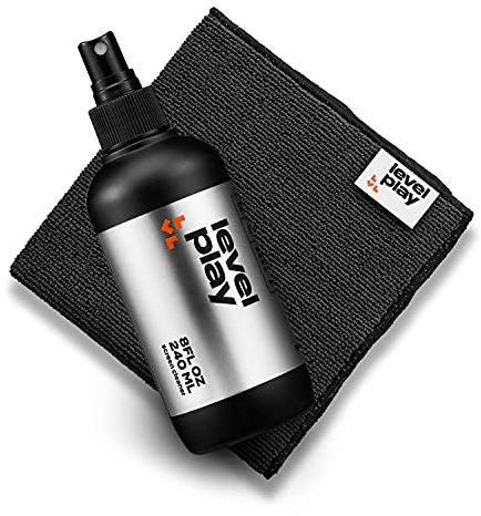 Levelplay Kit Nettoyage Écran - Nettoyant Écran Tactile, Moniteur, Lentilles, Résistant aux Empreintes, sans Alcool ni Ammoniac, Chiffon Microfibre Lavable (Large) – Usage Régulier Flacon Spray 240ml