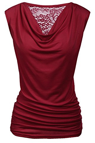 PINSPARK Tops élégants Femmes Tops plissés Chemisier à Manches Courtes à col en V Tunique Extensible d'été