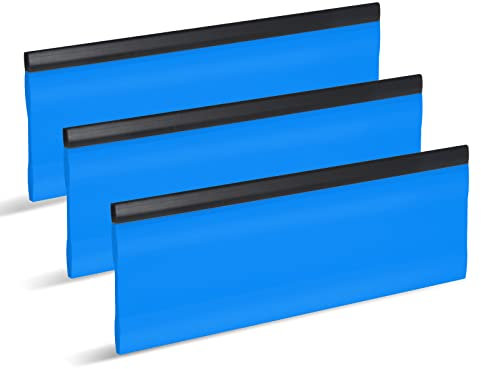 FOSHIO 6 Inch Rubber Squeegee for Kitchens, Glass, Shower and Car Windows, Pack of 3 (Blue)