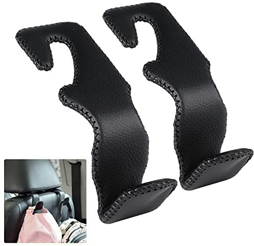 Ouzorp Organiseur de siège arrière en cuir noir avec crochet