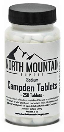 North Mountain Supply Campden Tablets (Sodium Metabisulfite) - 250 Tablets - 5 Ounce Jar