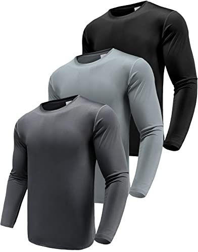 Boyzn Confezione da 1, 3 o 5 magliette da uomo a maniche lunghe, protezione UV UPF 50+, ad asciugatura rapida, maglietta funzionale da corsa, traspirante, a maniche lunghe, per palestra, corsa, per