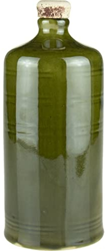 eHonigwein.de Premium Quality Bouteille en céramique idéale pour liqueurs, teintures, vins, hydromel ou huile | Bouteille en grès avec liège | 750 ml | Vert