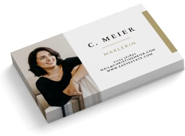 Visitenkarten drucken | mit Ihrem Foto | Design # 39 | 1-seitig | Querformat | rechteckig | Menge + Papier zur Auswahl | sofort personalisieren | bedruckt (500 Stück)
