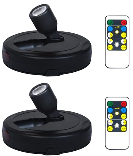 BERGUSTCH Faretto a LED a batteria, luci spot per immagini, luci per interni, luci a disco con telecomando, faretto per piante, luci da parete per dipinti, bersaglio per freccette, opere d'arte