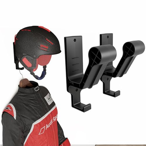 sciuU Motorcykelhjälmfäste [2 stycken] - Väggfäste - Hjälmhängare med krok för tillbehör, för motorcykel- och cykelhjälmar, för skidsporthjälmar, skateboard, baseboll, rugby