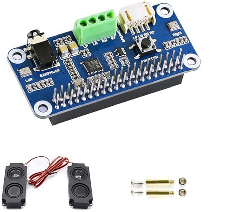 WM8960 Audio HAT Module for Raspberry Pi Zero/Zero W/Zero WH/2B/3B/3B+ Hi-Fi Sound Card HAT Stereo Codec with I2S Interface for Playing and Recording 3D Surrounding