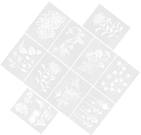 Anneome 10stücke Schablonen Vorlage Hohlzeichnungsvorlage Zeichenvorlage Diy Malvorlage Für Wand Heimdekoration
