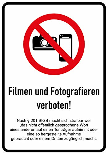 Filmen und Fotografieren verboten Aufkleber Vinyl Sicherheitsaufkleber Schutzbrille Selbstklebende Karte Sticker TK-075