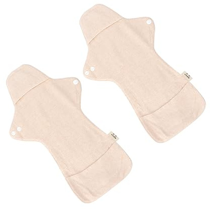 KOMBIUDA 2piezas Toalla Sanitaria Reutilizable Lavable De Algodón Compresas Femeninas Portátiles Para Uso Diario y Menstruación Casa