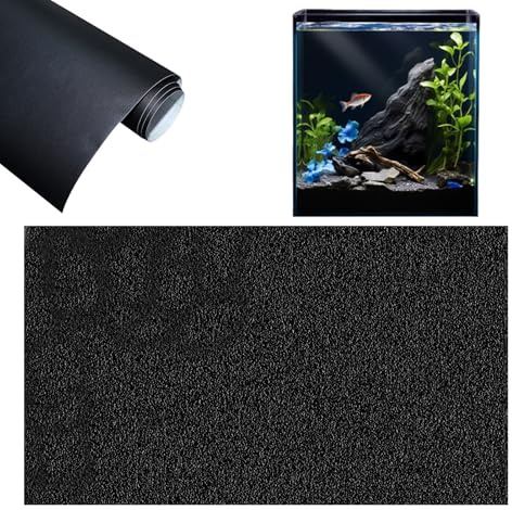 Silkwish Statisch Haftender Aquariumhintergrund, 40 x 200CM Aquarium Folie Rückwand, Aquarium-Aufkleber-Hintergrund, Aquarium-Tapetendekorationen Schwarzer Hintergrund Für Aquarien
