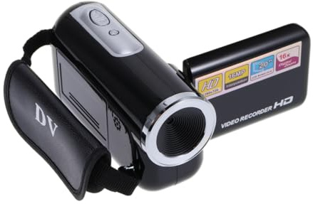 OSALADI Mini Dv Camcorder Digital Camera 16 Megapixel Black | 2.0 Inch LCD Screen, LED Flash and 4x Zoom, USB Interface, White Balance and Exposure Compensation