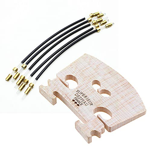 Sxmrmnx 5Pcs Violin Tail Gut Tail Cord Gut Cord Nylon with Violin Bridge Maple,4/4 Size Violin Fitted Bridge Parts