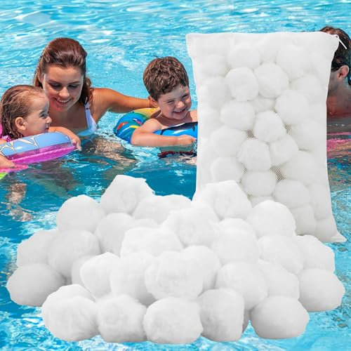 DUBUOZA 1300g Bolas de Filtro de Piscin,Bolas de Filtro Reutilizables con Malla de lavandería,Puede reemplazar el Filtro de Arena de 45 kg,Acuario, Accesorios de Filtro de Piscina
