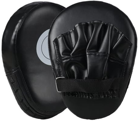 Whakano 1 Paar PU Handpratzen Boxen Trainer Pratzen mit Polsterung,Boxing Pad,Schlagpolster Boxpads,Trainerpratzen für Kickboxen Muay Thai Bewegung Karate Taekwondo Martial Art,Schwarz
