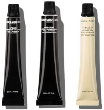 Grown Alchemist On the Go Essentials Travel Skincare Set - Hydrating Face Cream, Nourishing Hand Cream & Lip Balm - Natural Botanical Kit with Aloe, Vitamin E, Rosehip Oil - 3 Piece Travel Collection