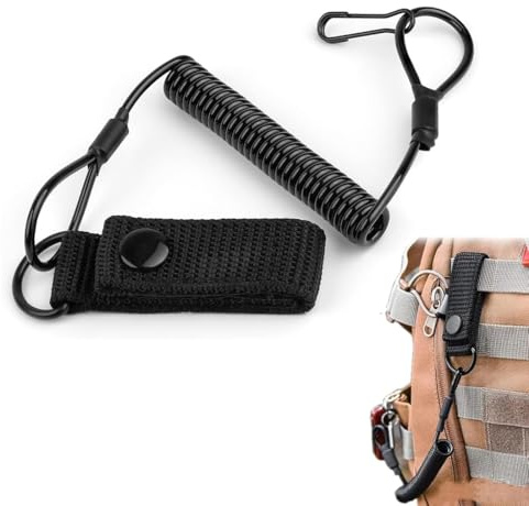 MIRKUZI Porte-clés homme Lot de 1 cordon, cordon de police, porte-clés élastique en spirale, corde de sécurité pour alpinisme