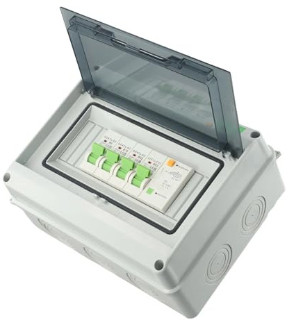 AYKNINGD Cuadro Electrico, Cuadro Electrico Superficie Disyuntores Caja de distribución Versátil Impermeable Fácil instalación Interior Protección contra Fugas Exterior