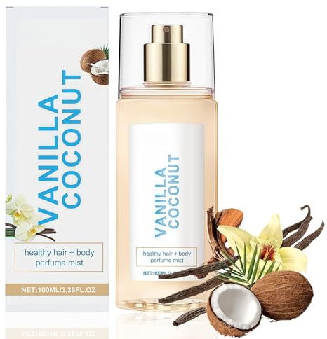 Vanilla Coconut Perfume,Body Mist Fragrance Spray,Perfume for Women,Body Spray Womens,Hair Perfume,Coconut Body Spray,Women's Perfume Oils,Long-Lasting Light Fragrance Mist,Hair Mist,100ml