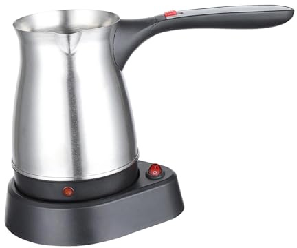 PawwJoy 500ml Electric Turkish Coffee Pot Stainless Steel Quick Boil Jug Water Kettle for Greek and Arabic Coffee Home Bar Kitchen- Plain