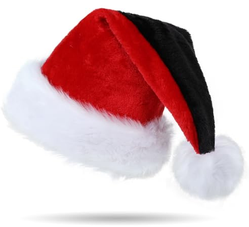 CITÉTOILE Weihnachtsmütze Nikolausmütze für Erwachsene Warm Plüsch Rand Weihnachtsmann Mütze Santa Mütze mit Komfort Dicker Liner Weihnachtsfeier Familie für Unisex