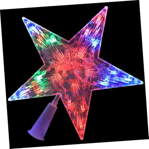 Toyvian Weihnachtsbaumspitze Stern Kunststoff 15cm Hohl Bunt Beleuchtet Batterie USB Weihnachtsbaumschmuck Festtagsdeko
