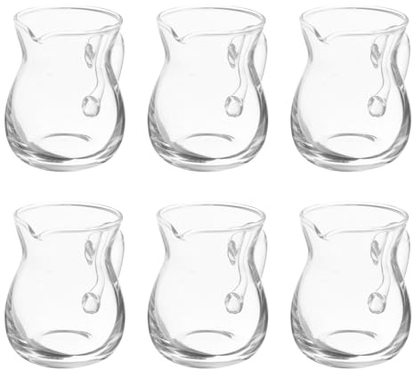 BESPORTBLE 6pcs Small Milk Jug, Mini Pitcher Jug with Handle for Tea Syrup and Milk Pouring, Small Transparent Containers for Coffee Service and Dining