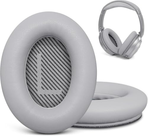 GEVO EarPads Replacement for Bose QuietComfort 35(QC35)/QC35II Headphones | Gray | Protein leather | Lossless noise reduction | Original-fit design
