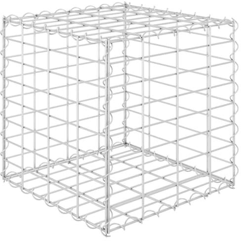Mokuyary Lit surélevé cube à gabion Fil d'acier 40x40x40 cm Jardin