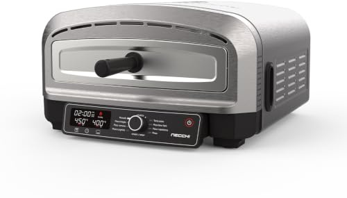 Necchi Pizza Genio – Forno Elettrico per Pizza Digitale, Temperatura fino a 450°C, 7 Programmi Preimpostati, Pietra Refrattaria Inclusa, Resistenze Regolabili Separatamente