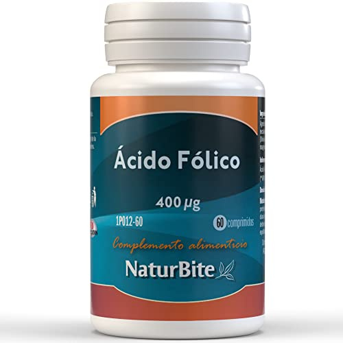 NaturBite Ácido Fólico, 400 mcg - 3 Paquete de 60 Tabletas