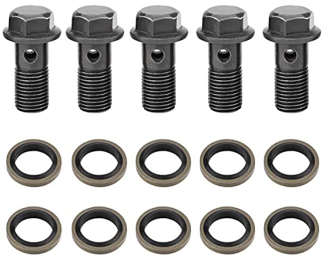 Hohlschraube, Fydun 5 Stücke Motorrad Hohlschrauben & Unterlegscheiben für Bremssattel Hauptbremszylinder M10 x1,25/M10 * 1,0mm(M10×1.25mm)