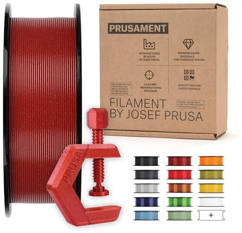 Prusament 3D-Drucker Premium Filament PETG Carmine Red 1,75 mm – 1 kg Spule | Hochpräzision ±0,02 mm – Warping-arm – Starke Schichthaftung – Verwicklungsfrei – Ideal für Anfänger & Profis