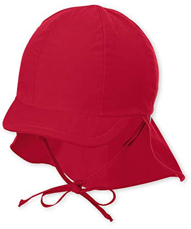 Sterntaler Baby-Mädchen Schirmmütze mit Nackenschutz und Bindebändern Mütze, Rot (Rot 840), (Herstellergröße: 43)
