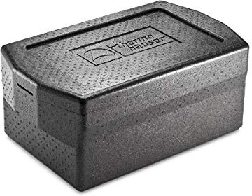 thermohauser EPP-Thermobox GN 1/1 Comfort mit Deckel - 38 Liter - 67 x 40 x 30 cm - schwarz - mit handlichen Griffmulden