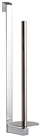 Kibath Seitlicher Toilettenpapierhalter für Badezimmermöbel oder Spülkasten, zum Aufhängen mit Klebstoff, aus Edelstahl mit glänzendem Chrom-Finish, garantierte Originalersatzteile