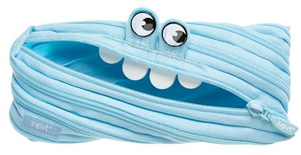 ZIPIT Gorge etui jungen - mäppchen für bis zu 30 Stifte, Maschinenwaschbar - hergestellt aus einem einzelnen langen Reißverschluss! (Hellblau)