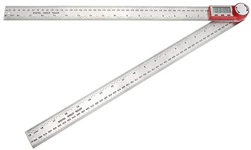 Rapporteur d'angle Numérique, règle d'angle 2 en 1 en acier inoxydable, avec grand écran LCD, pour la mesure de la longueur d'angle, outil de mesure du bois, rapporteur numérique(0-500mm)