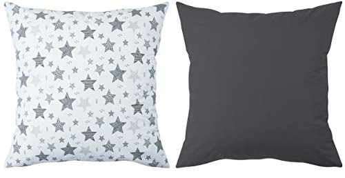 Amilian 2er-Set Dekokissen 80 x 80 cm mit Füllung und Bezug – Zierkissen Sofakissen aus 100% Baumwolle – Wohnzimmer, Schlafzimmer, Couch Deko – Set 05