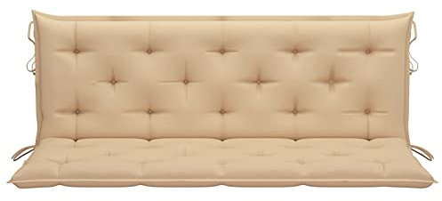 Gecheer Auflage für Hollywoodschaukel, Gartenschaukel Sitzkissen, Rückenkissen Sitzpolster Bankkissen Beige 150 cm Stoff