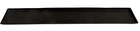 Deko-Tablett schwarz ohne Griffe Dekoteller aus Metall Aluminium rechteckig 44,5 x 12,5 cm