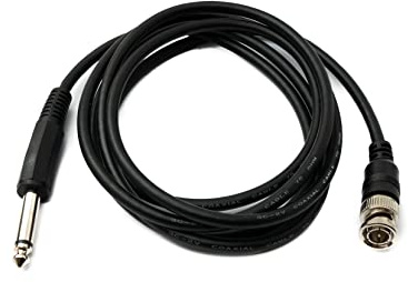 System-S Cavo audio 180 cm 6,35 mm jack maschio a BNC femmina AUX adattatore in nero