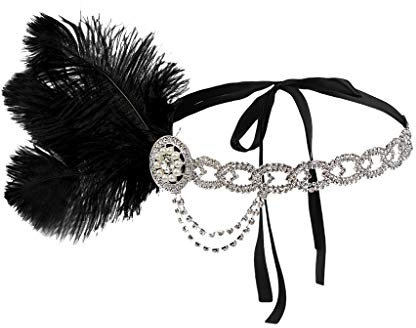 1920s Stirnband Feder Damen Vintage Feder Kristall Kopfschmuck Fascinator-Hut 20er Jahre Feder Haarband Für Frauen Kunst Deko Schönheitswettbewerbe Thema Party