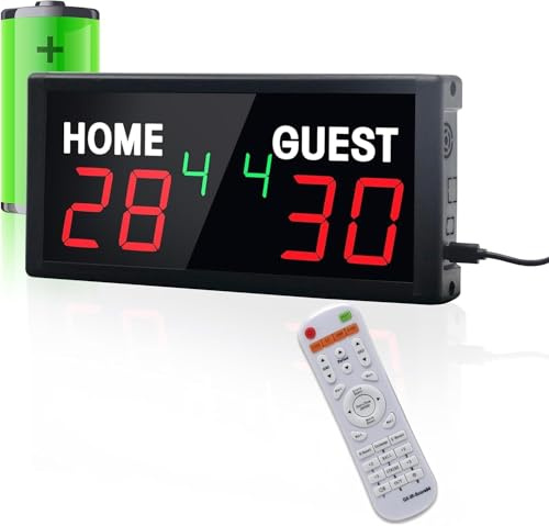 GAN XIN Anzeigetafel Elektronische, Digital Scoreboard 6 Stellige Anzeigetafel Digital mit Fernbedienung für Basketball, Fußball, Volleyball