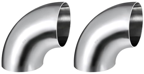 Krtopo 2 PCS Auspuffbogen 90 Grad Rohr Edelstahl Dorn Biegung Dornbogen für Auto Modifizierte Auspuffbogen Rohr, Treppe Handlauf (4'' 102mm)