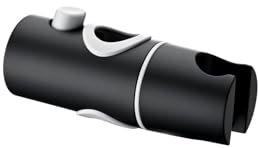 DETBOM Support de Douche Réglable Sans Perçage, Support de Douche à main pour Barre Coulissante, Rotatif à 360°, Support de Pomme de Douche pour Barre, Plage de Diamètre 19-20,6mm, ABS (Noir)