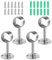 4 Piezas Soporte Barra Cortina, Soporte Barra Armario, Soporte Cortina Techo, Soporte para Cortinas, Soportes de Barras de Cortina, con 12 Tornillos y 12 Tubos de Expansión, para Colgar Postes de 22mm